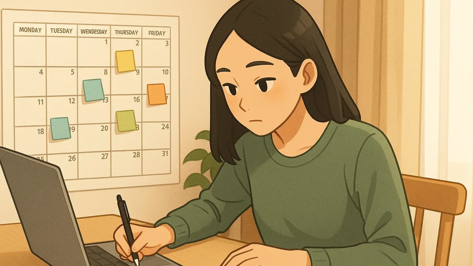 注文前にやることリストをチェックする女性