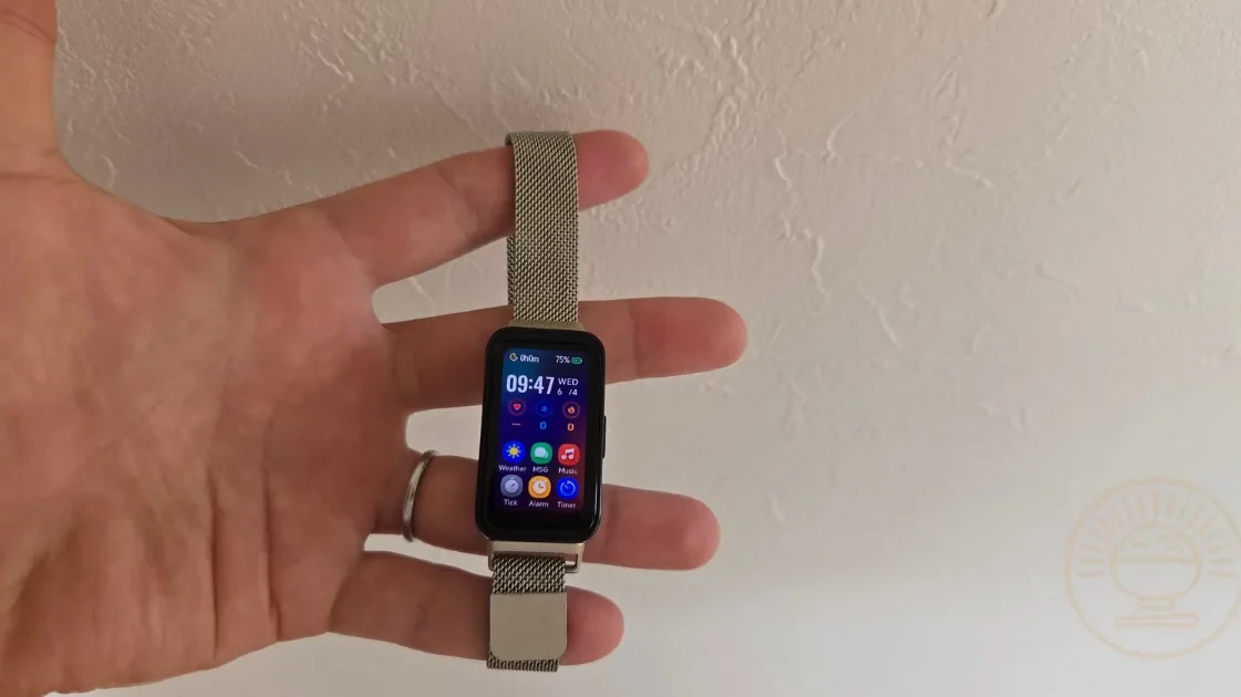 Band 10に交換したステンレスメッシュベルトを装着した正面写真