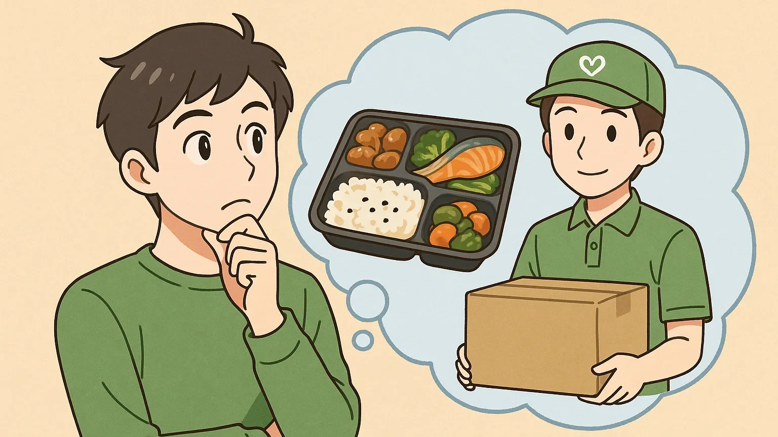 ワタミの宅食ダイレクトを想像している男性