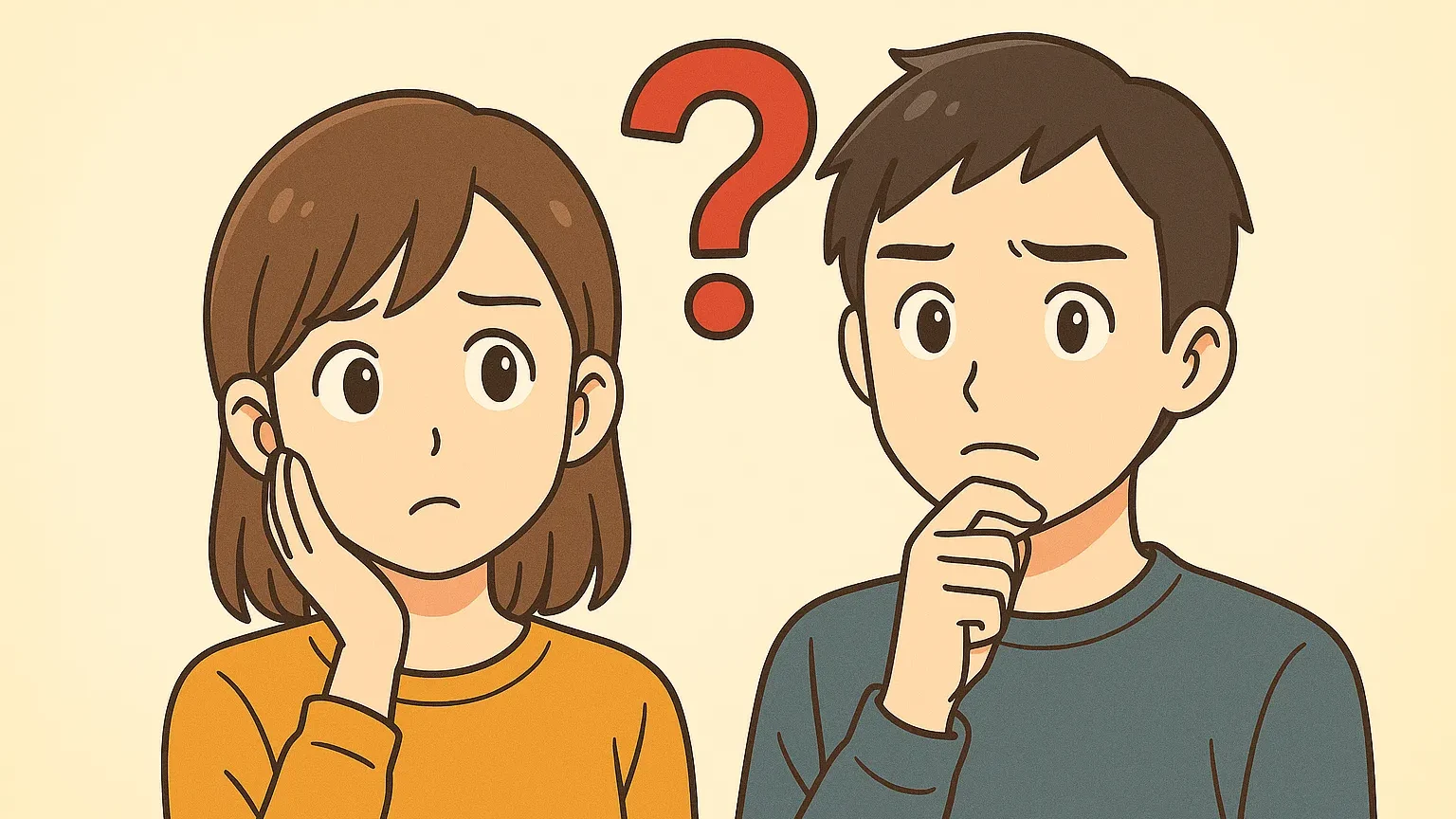 ナッシュとワタミの宅食で迷う男女イラスト