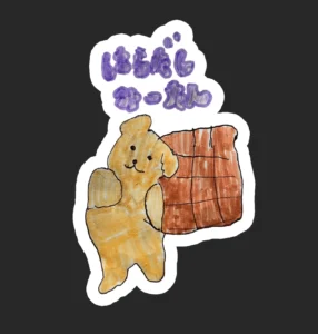 子どもの描いたイラストをremove.bgで切り抜いた完成画像
